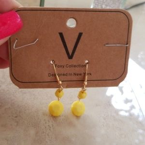SALE! Yellow Faceted Lucite Earrings nwt